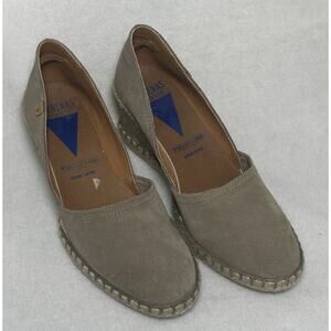 Verbenas Women’s Tan Size 39/8 Mamen Espadrilles Slip On Suede Leather Wedge